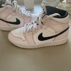 Nike Air Jordan Women's Pink and White Sneakers